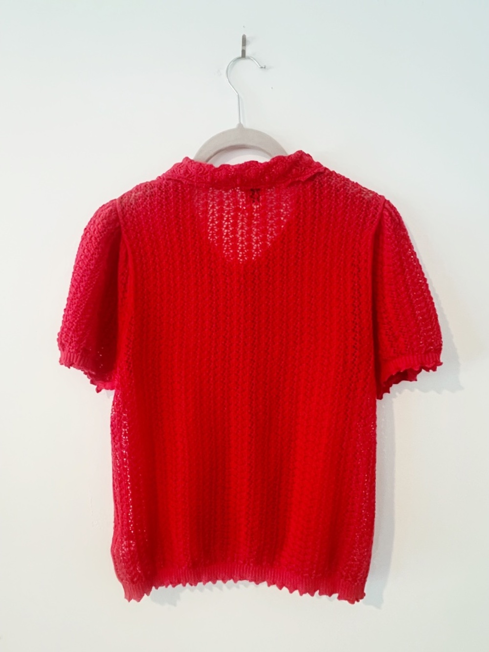NEW Gap x DOEN Cardigan Linen Blend Short Sleeve Red Size S - Picture 5 of 8